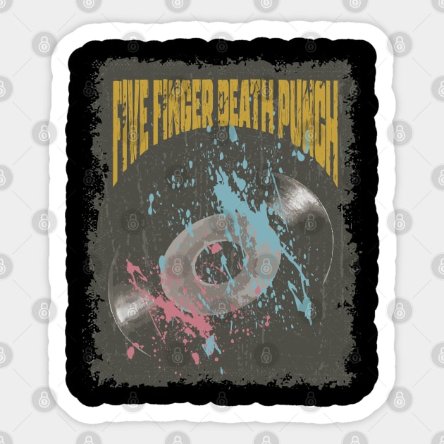 Five Finger Death Punch Vintage Vynil Sticker by K.P.L.D.S.G.N